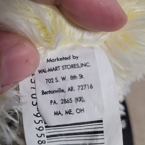 Yellow Bunny Rabbit Plush Animal Toy With Yellow Plaid Bow Laying Walmart 13" - Picture 4 of 7